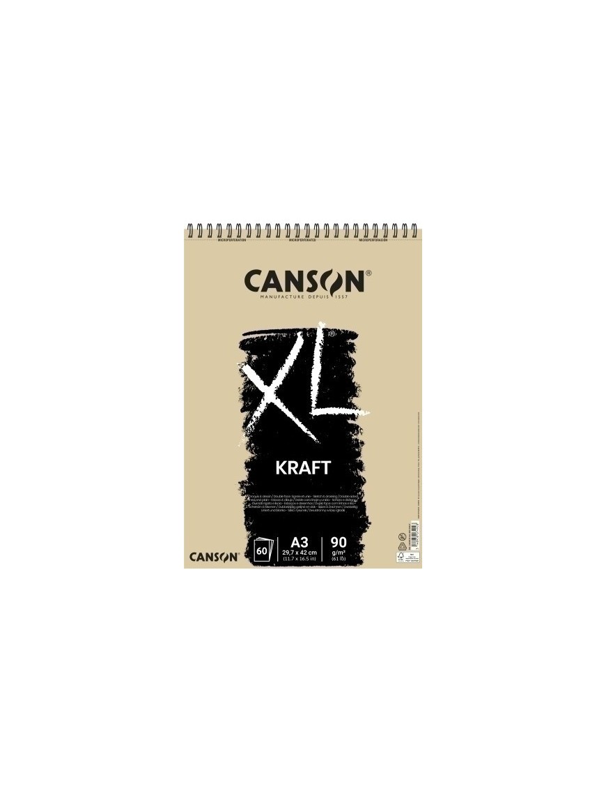 Bloc Dibujo Canson Xl Kraft C/Esp. A3 90