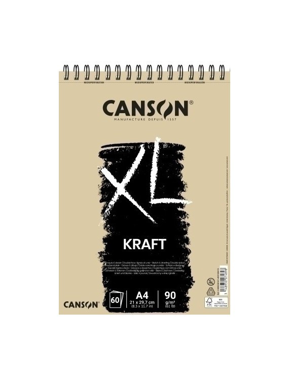 Bloc Dibujo Canson Xl Kraft C/Esp. A4 90