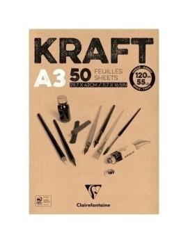 Bloc Dibujo Clair. Kraft Encol. A3 120G