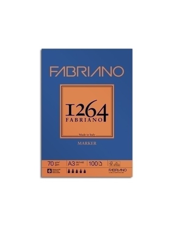 Bloc Dibujo Fabriano 1264 Marker A3 70G