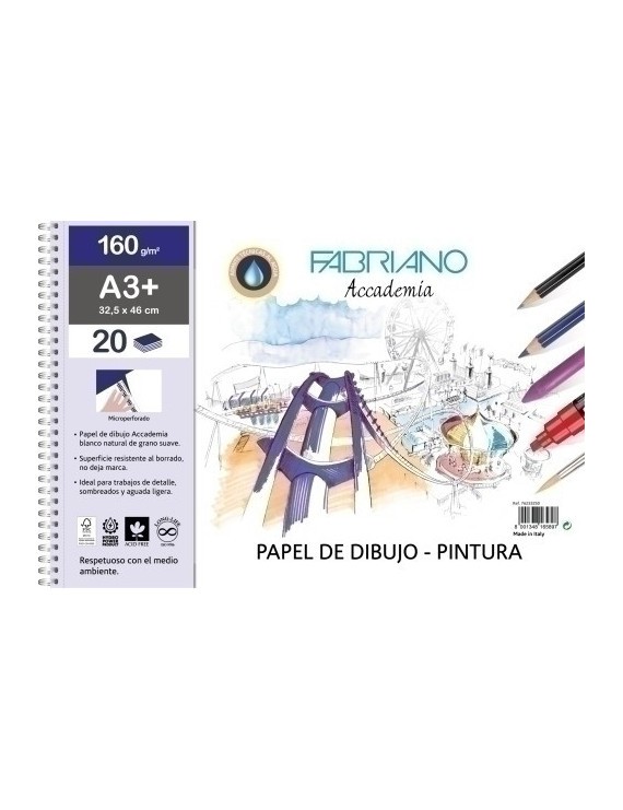 Bloc Dibujo Fabriano C/Esp. A3+ 160G