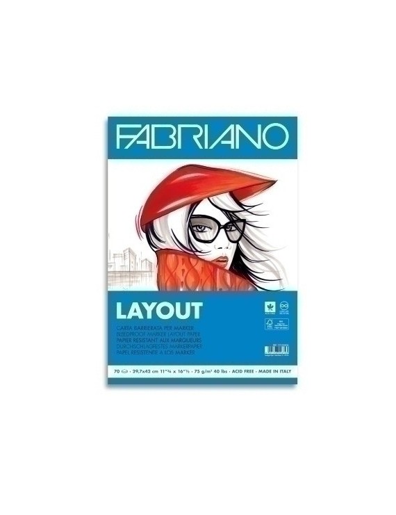 Bloc Dibujo Fabriano Layout A3 75G