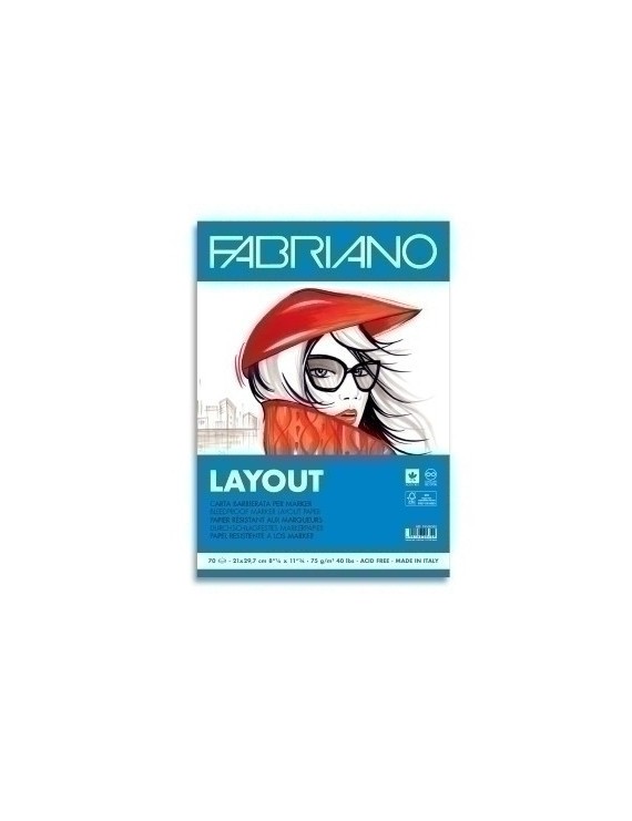 Bloc Dibujo Fabriano Layout A4 75G