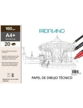 Bloc Dibujo Fabriano Lineal Enc. A4+ 160