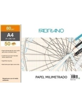 Bloc Dibujo Fabriano Milimetrado A4 80G