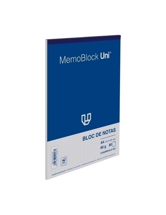 Bloc De Notas Uni Memoblock A4 80H Cd.4