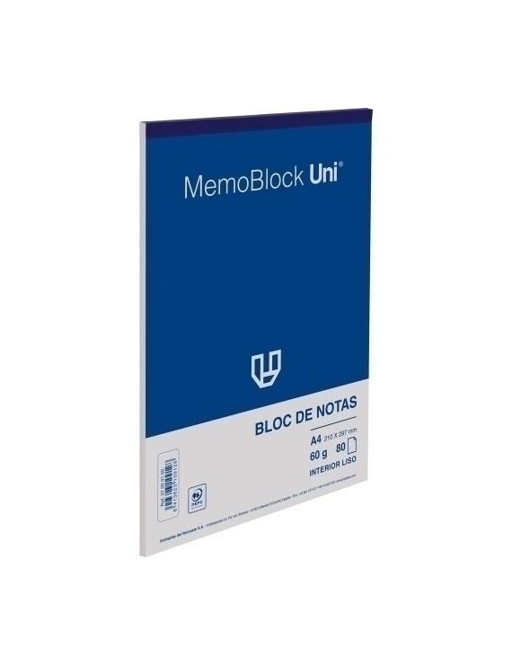 Bloc De Notas Uni Memoblock A4 80H Liso