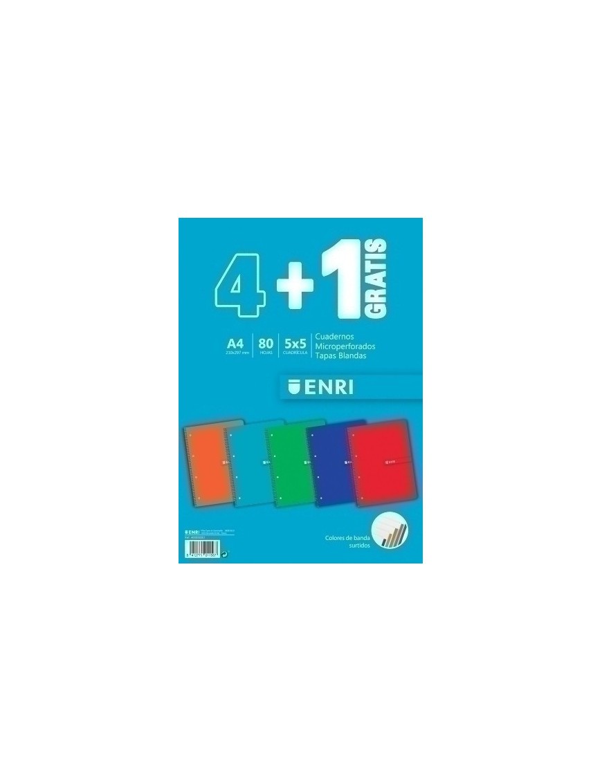 Block Enri Blanda A4 80H Cd.5 Pk.4+1