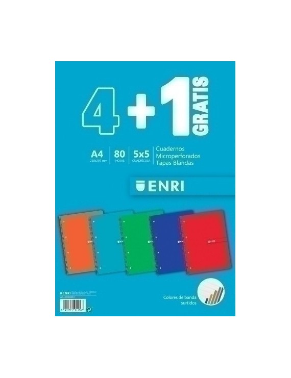 Block Enri Blanda A4 80H Cd.5 Pk.4+1