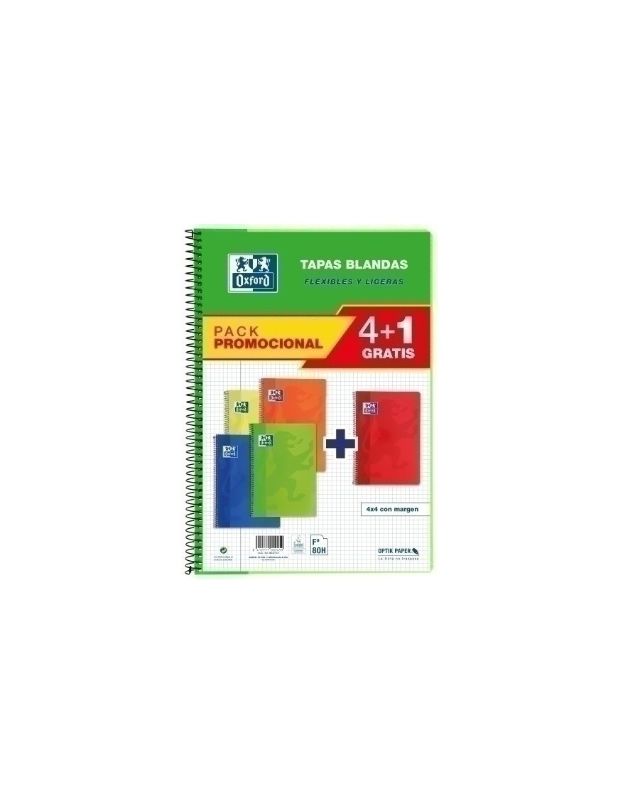 Block Oxf.Sch.Blanda Fº 80H Cd.4 Pk 4+1