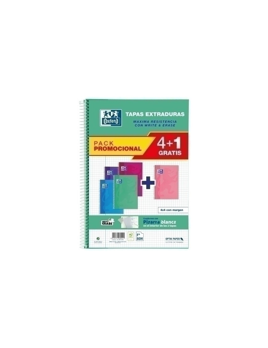 Block Oxf.Sch.Extra Fº 80H Cd.4 Pk.4+1