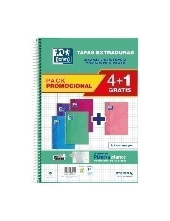 Block Oxf.Sch.Extra Fº 80H Cd.4 Pk.4+1