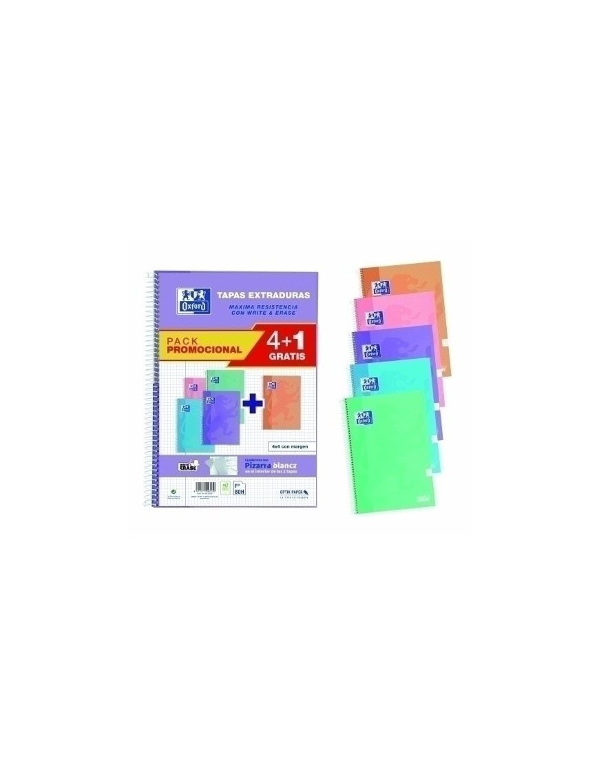 Block Oxf.Sch.Extra Fº 80H Cd.4 Pk.4+1(C