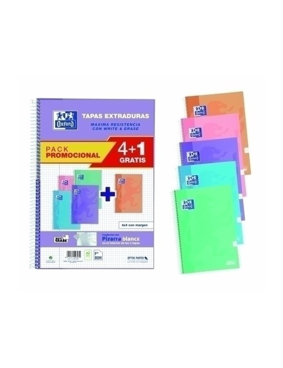 Block Oxf.Sch.Extra Fº 80H Cd.4 Pk.4+1(C