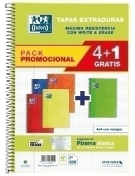 Block Oxf.Sch.Extra Fº 80H Cd.4 Pk.4+1