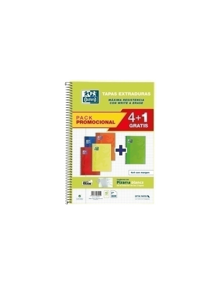 Block Oxf.Sch.Extra Fº 80H Cd.4 Pk.4+1