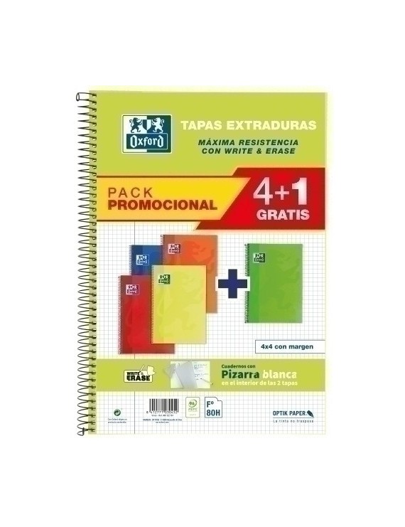 Block Oxf.Sch.Extra Fº 80H Cd.4 Pk.4+1