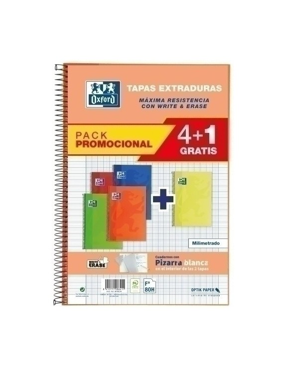 Block Oxf.Sch.Extra Fº 80H Mm Pack 4+1