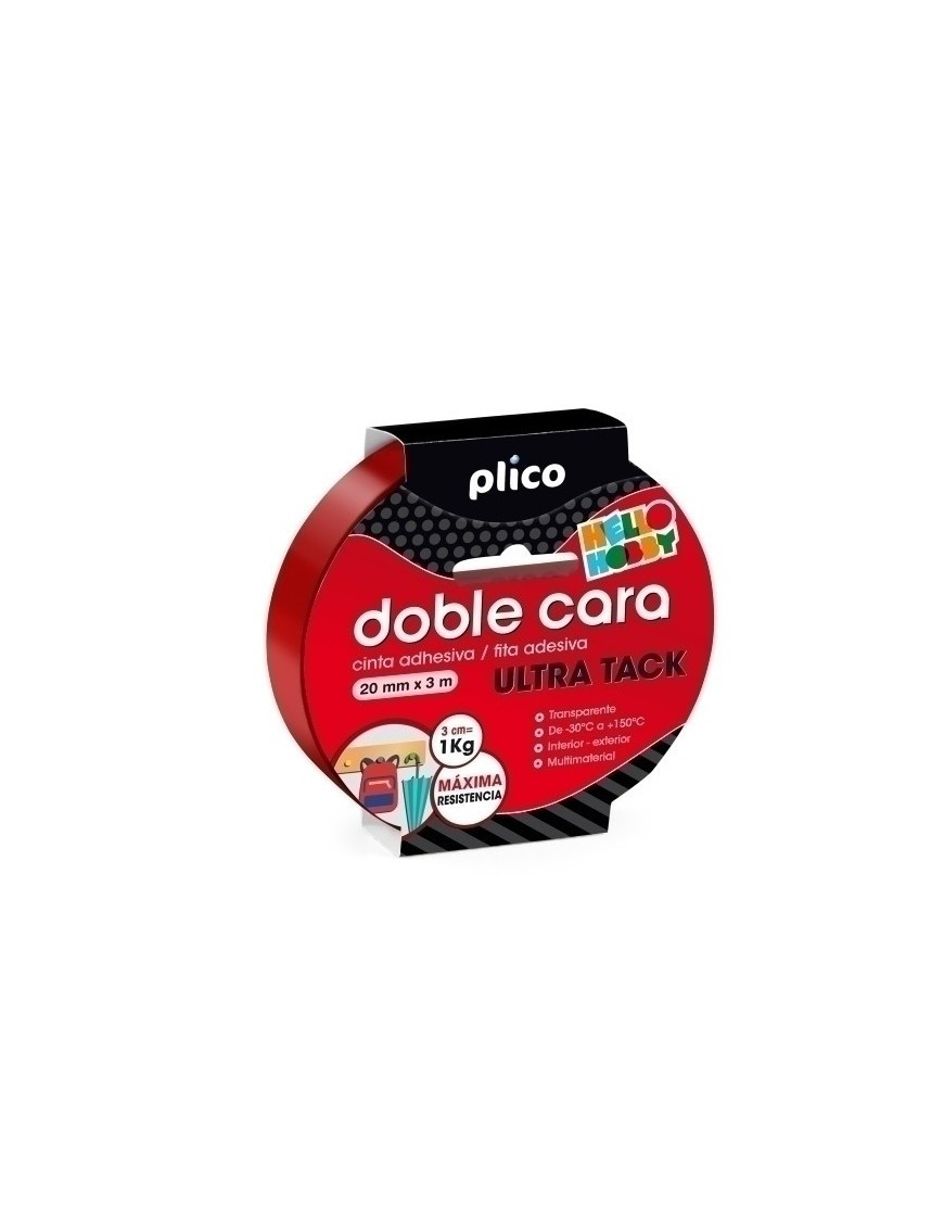 Cinta Doble Cara Plico 3X20 Ultra Tack