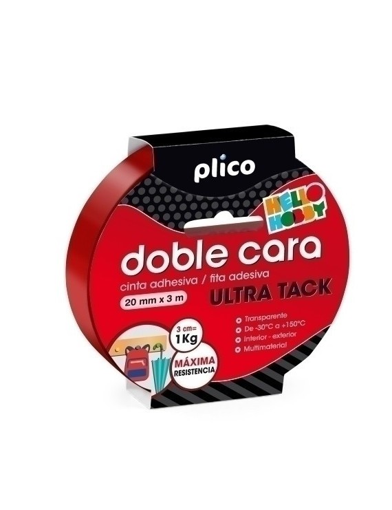 Cinta Doble Cara Plico 3X20 Ultra Tack