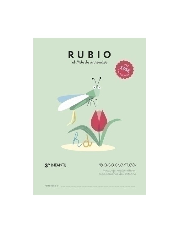 Cuaderno Rubio A4 Vacaciones 3º Ed. Inf.