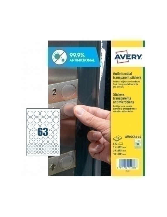 Etiq.Avery Am00Ca4 Antib. 10H A4 Circulo