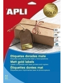 Etiq.Imp.Apli 15025 A4 Oro 38,1X21,2