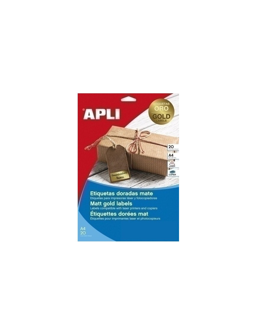 Etiq.Imp.Apli 15025 A4 Oro 38,1X21,2