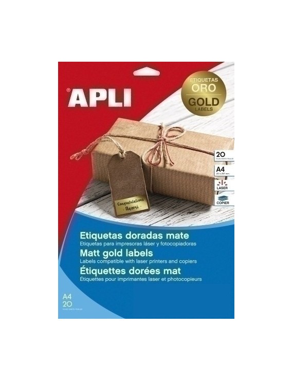 Etiq.Imp.Apli 15025 A4 Oro 38,1X21,2