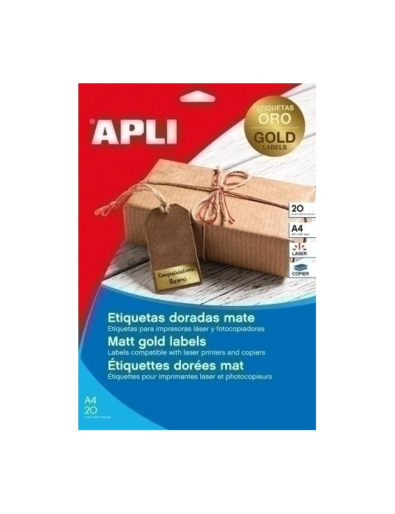 Etiq.Imp.Apli 14887 20H A4 Oro 63,5X29,6