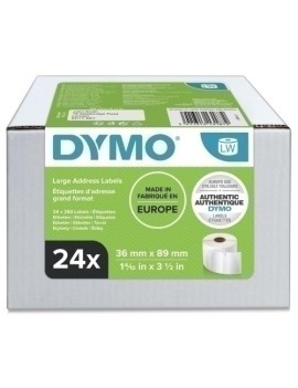 Etiq.Dymo Lw  36X89Mm Rl.260 Blco.P/24