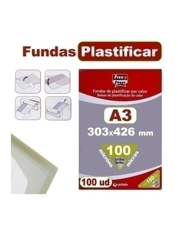 Funda Plastif. Fixo A3 100µ P/100