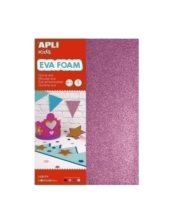 Goma Eva  Apli Hoja 20X30 Purpur.4 Hj