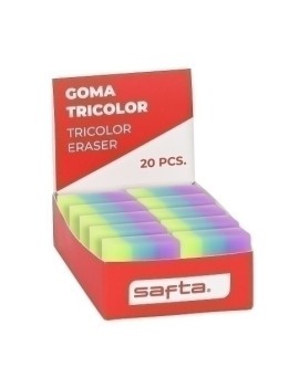 Goma Borrar Safta Pvc Tricolor Exp.20