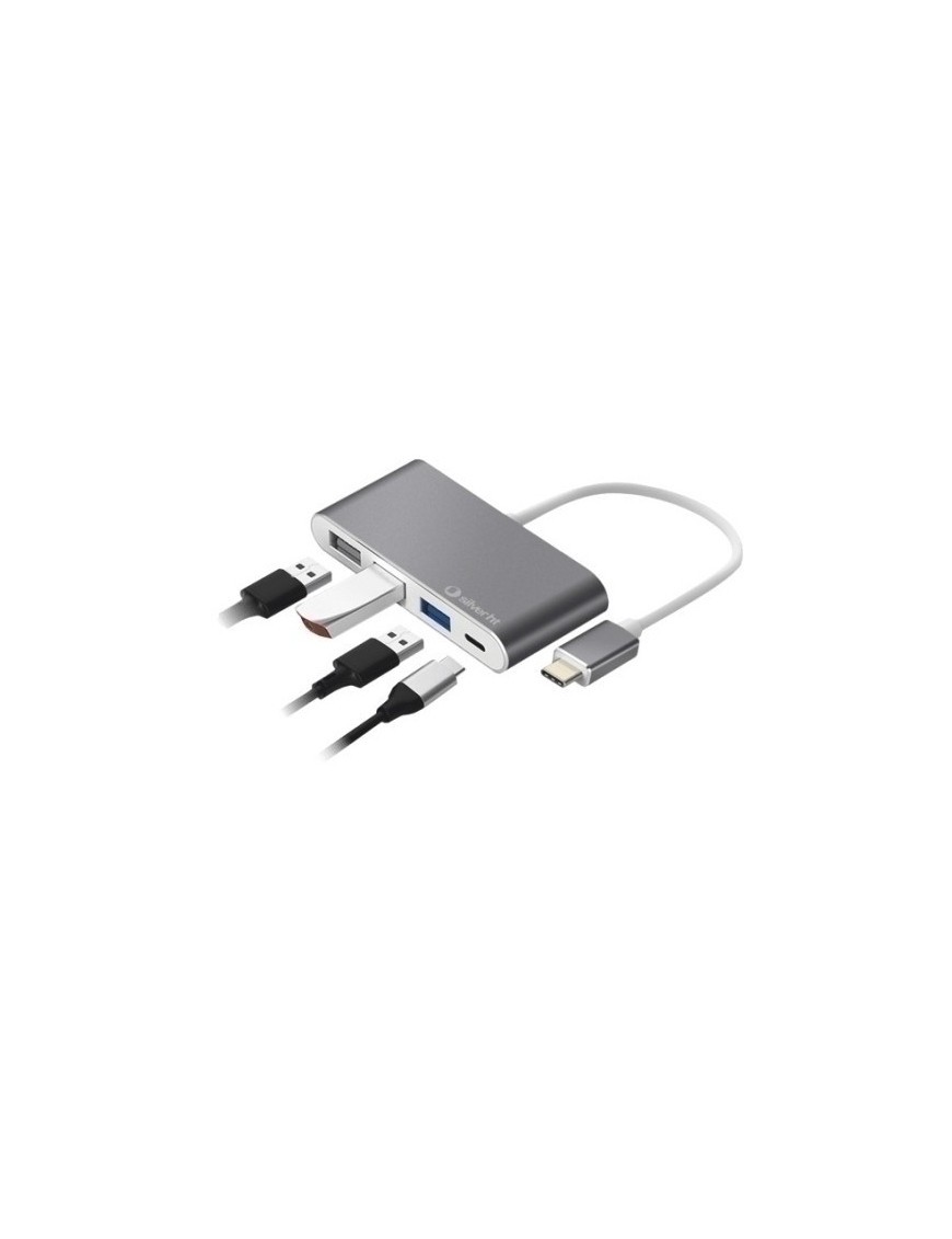 Hub Silver Ht Usb-C A 4 En 1