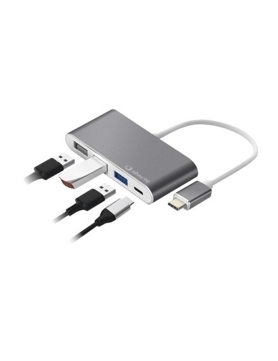 Hub Silver Ht Usb-C A 4 En 1