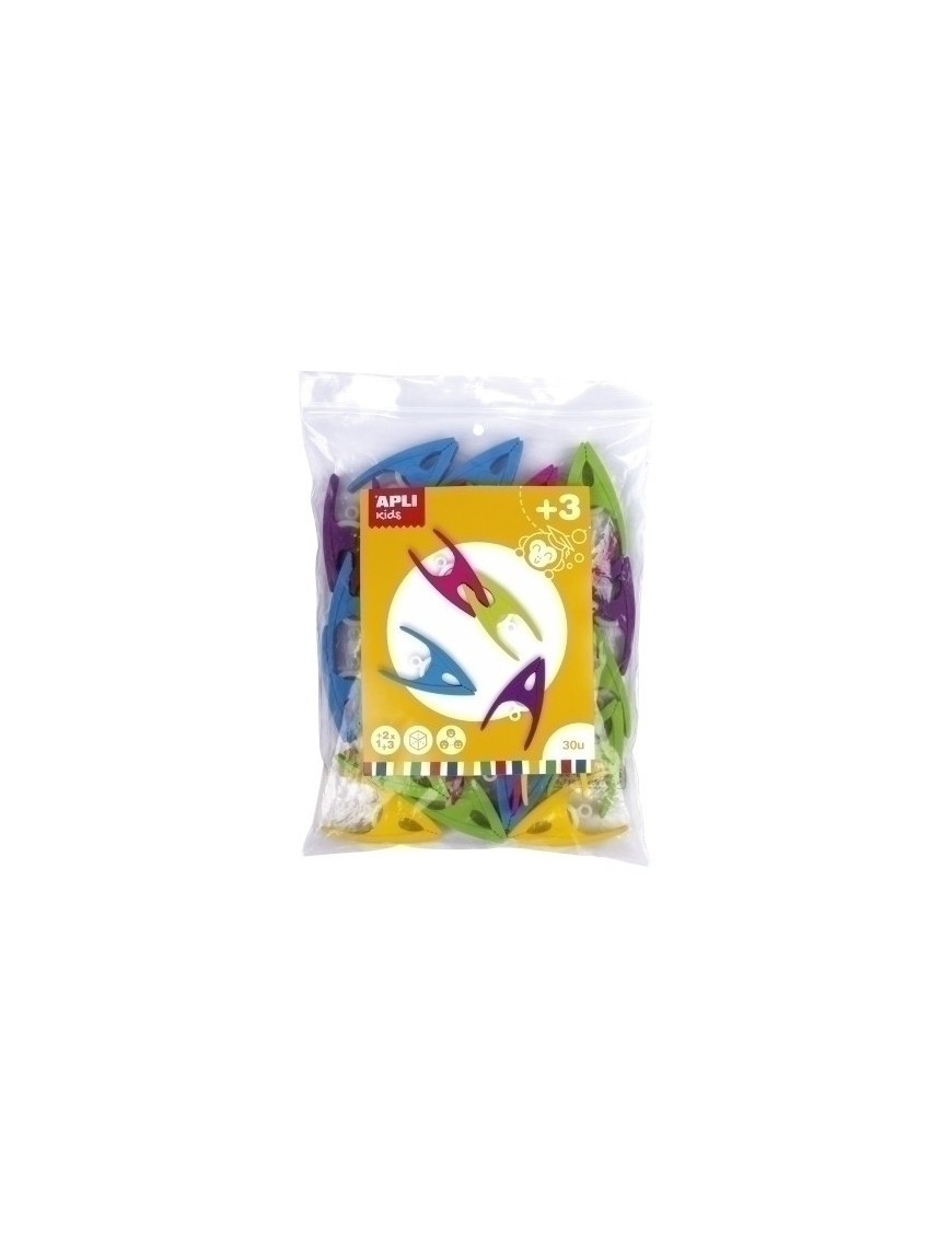 Juego Educ. Apli Pinzas De Plastico 30 U