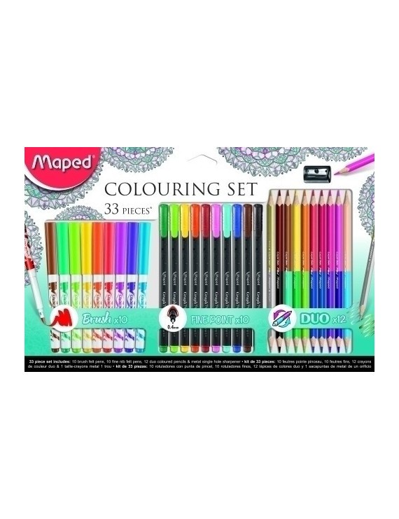 Kit Maped Coloring Color Mandala 33 Piez