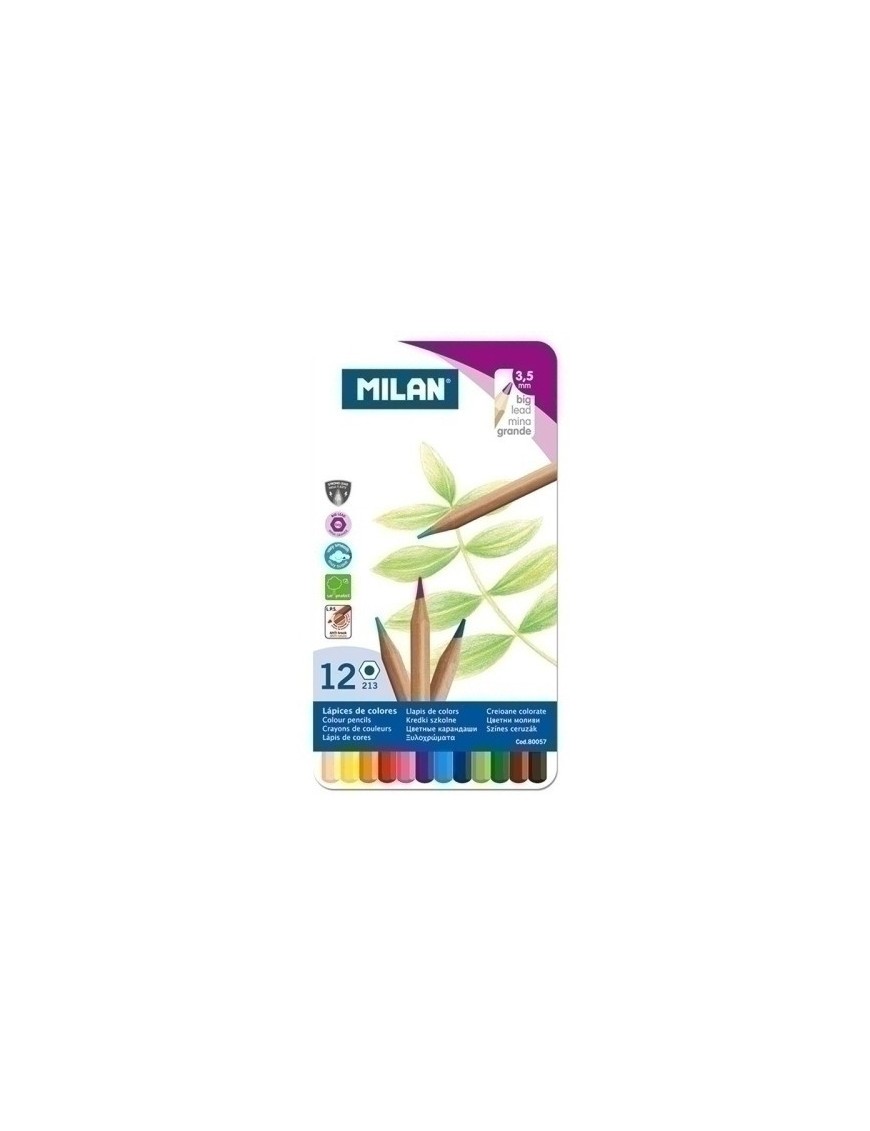 Lapices Color Milan Hex. Caja Metal.12