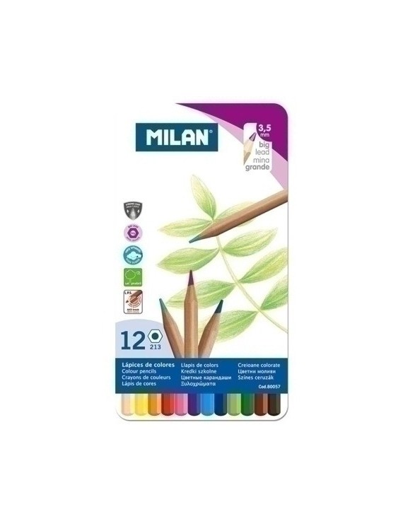 Lapices Color Milan Hex. Caja Metal.12