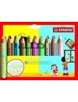 Lapices Color Stabilo Woody 3 En 1 E/10