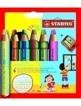 Lapices Color Stabilo Woody 3 En 1 E/6