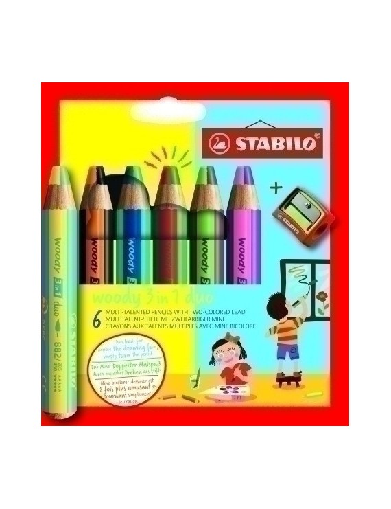 Lapices Color Stabilo Woody 3 En 1 E/6