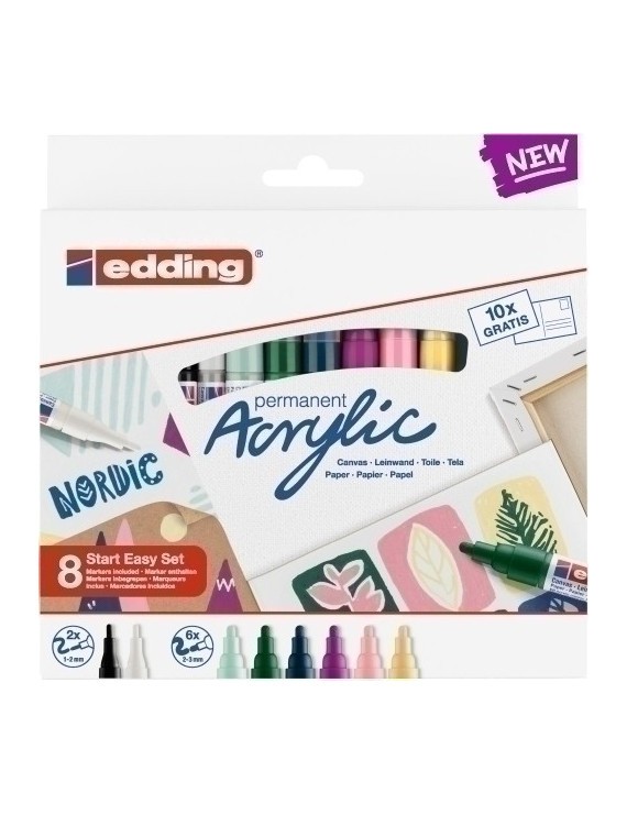 Rotul.Edding Acrylic Pack 8