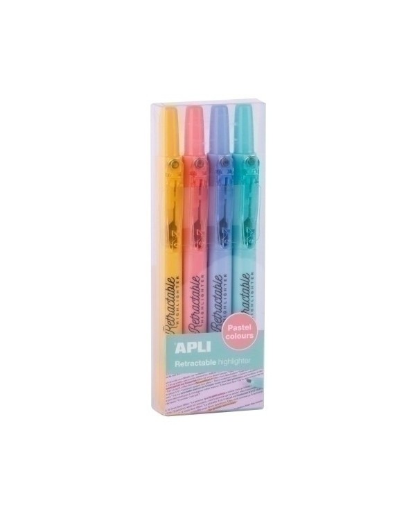 Rotul.Fluor Apli Retractable Pastel B/4