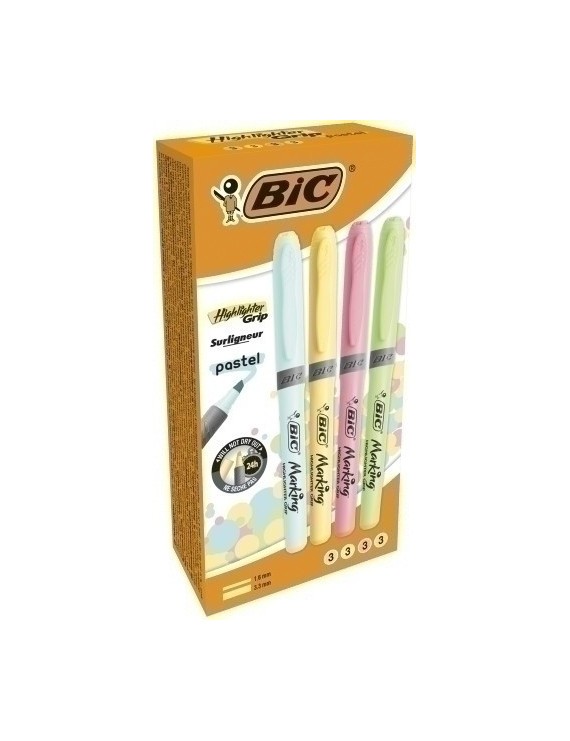 Rotul.Fluor Bic Brite Liner Pastel C/12