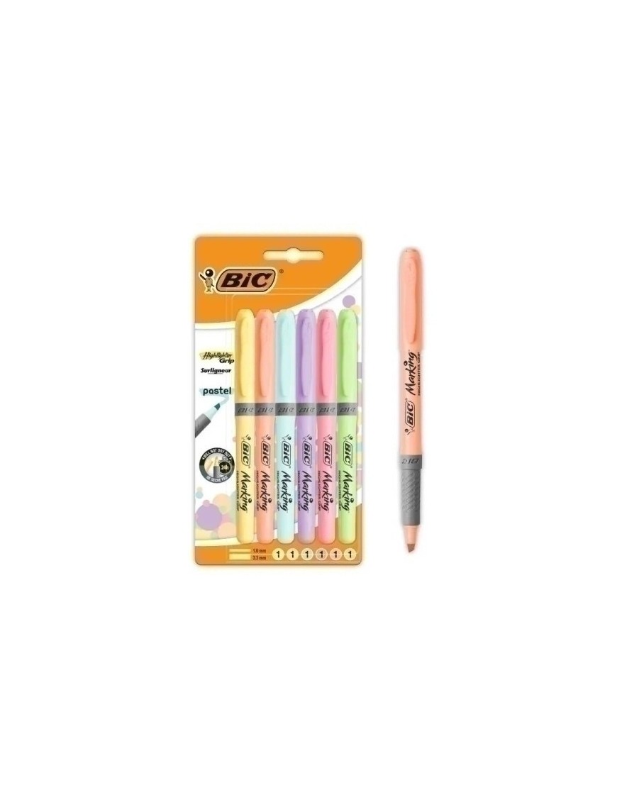 Rotul.Fluor Bic Highlighter Pastel B/6