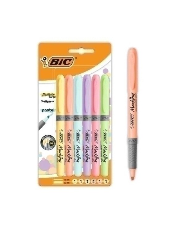 Rotul.Fluor Bic Highlighter Pastel B/6