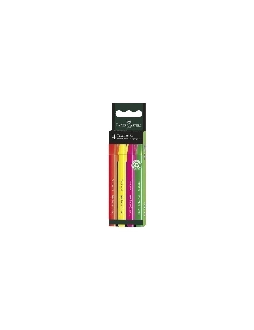 Rotul.Fluor Faber Castell 38 Pack De 4