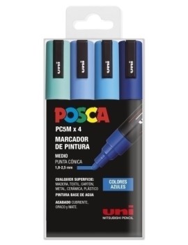 Rotul.Uni-Posca Pc-5M  Col. Azules B/4